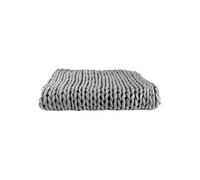 Plaid Chunky 120x150cm Grosse Maille Tressée Coloris Gris - LOTOV -