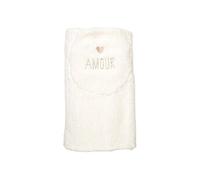 AltoBuy Plaid Coussin 2-en-1 "Amour en Sherpa Coloris Crème