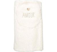 AltoBuy Plaid Coussin 2-en-1 "Amour en Sherpa Coloris Crème