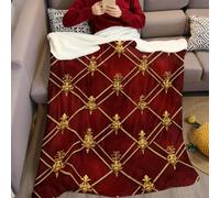 Plaid Couverture 70 x 100 cm Motif en Losange Couverture Peluche Doux Molleton Légère Chaude Confortable pour la Chambre à Coucher Salons Filles Garçon Gifts, Rouge