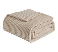 Plaid Couverture Douillette, Grande, 200 x 230cm, Plaid Polaire Flanelle, Douce, Chaude, Jeté de Canapé, Couverture Doux, Beige