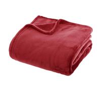 Plaid couverture en flanelle coloris Rouge - Longueur 230 x largeur 180
