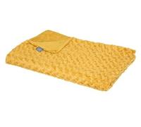 Plaid, couverture en polyester coloris Ocre - longueur 160 x Profondeur 120 x Hauteur 2 cm - -