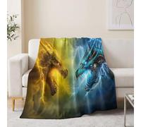 Plaid Couverture pour Enfants Motif Monstre Avion Militaire Tempête | Couverture style Science Fiction, Couverture en flanelle confortable légère pour Garçon et fille (Jaune 180 x 200 cm)
