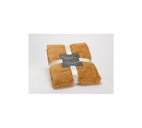 Plaid damier 130x170 camel - - Jaune - Polyester
