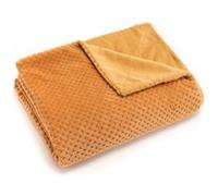 Plaid damier 130x170 curry - Amadeus - Jaune - Polyester Jaune G