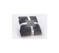 Amadeus Plaid Damier en polyester 170 x 130 cm Gris anthracite