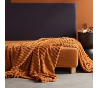 Plaid Damier Uni 130x180cm Marron