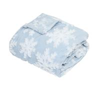 Plaid de Noël motifs flocons - 130 x 180 cm - Bleu