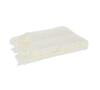 Plaid Déco Tricot Abby 143x195cm Blanc