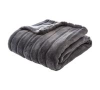 Atmosphera - Plaid Manoir Fausse Fourrure - Gris foncé 120x160 cm