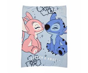 Plaid Disney 2 En 1 Angel Et Stitch Polyester Bleu 125X150