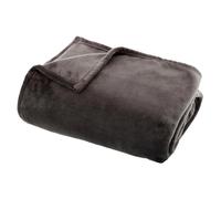 Plaid Doux Uni Flanel 125x150cm Gris Foncé