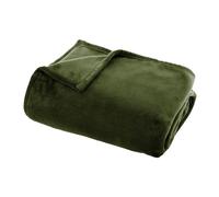 Plaid Doux Uni Flanel 125x150cm Vert Kaki