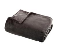 Plaid Doux Uni ""Flanel"" 130x180cm Gris Foncé