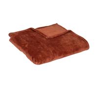 Atmosphera - Plaid Ollis doux uni flanel 130x180 cm Rose Terracotta