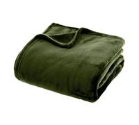 Plaid Doux Uni Flanel 130x180cm Vert Kaki