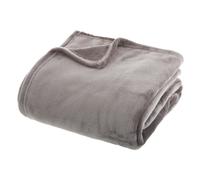 Atmosphera Plaid uni en flanelle Gris 180 x 230 cm