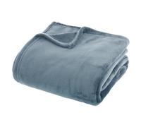 Atmosphera – Plaid uni en flanelle – 180x230 cm – Bleu Orage
