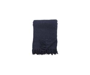 Plaid en coton recy leu foncé, uni, lavable en machine 40°C, couvre-lit - Bloomingville, Recycl - 130x160 cm