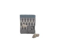 Bloomingville Couvre-lit Milas LxW 160x130 cm – 64% coton, 21% polyester, bleu