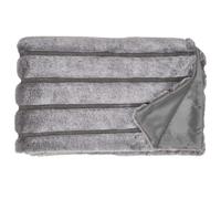 Plaid en fausse fourrure collection SAMUEL 120x150 cm à rayures gris