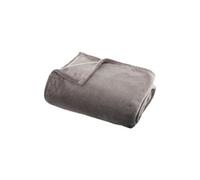 Plaid en flanelle coloris Gris - 130 x 180 cm --