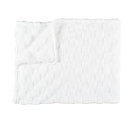 Plaid en Flanelle Damier 120x150cm Blanc