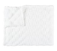HOME DECO FACTORY - TX0237, Plaid en Flanelle Damier Blanc et Beige, Conçu pour Le canapé ou Le lit, Doux et élégant, Facile à Entretenir, Dimensions 120x150 cm, Couleur Blanc et Beige