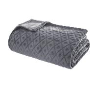 Atmosphera - Plaid à motif losange 3D - Flanelle gris 180x230 cm