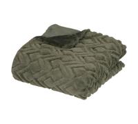 Plaid en Flanelle et Fourrure Vert Kaki 120x160 cm - Atmosphera