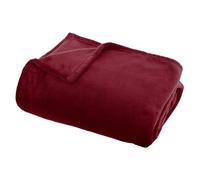 Plaid en Flanelle Uni Ollis 130x180cm Rouge Grenat