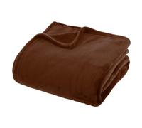 Plaid en Flanelle Uni Ollis 180x230cm Marron Tonka