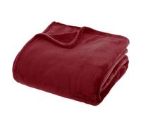 Plaid en Flanelle Uni Ollis 180x230cm Rouge Grenat