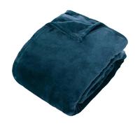 Plaid en Flanelle Uni Ollis 240x260cm Bleu
