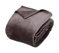 Plaid en Flanelle Uni Ollis 240x260cm Gris Foncé