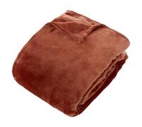 Plaid en Flanelle Uni Ollis 240x260cm Terracotta