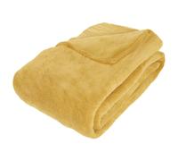 Plaid en Microfibre uni - 230x180 cm - Jaune Ocre