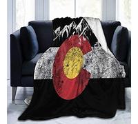 Plaid en Polaire avec Drapeau du Colorado Vintage - Ne perd Pas Ses Poils - De qualité supérieure - pour canapé, lit, Voiture 80" x60 Couverture.