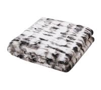 Plaid en polyester 140x200 cm NINA fausse fourrure bicolore noir et blanc