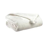 Plaid En Polyester Blanc Neige 130x170 Cm Blanc