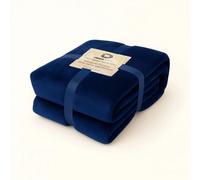 Plaid en sherpa flanelle 480 gsm 150X200 bleu marine