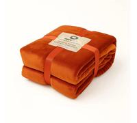 Plaid en sherpa flanelle 480 gsm 200x240 terracotta