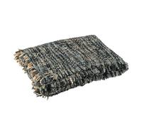 Plaid en Tweed Cosy 130x180cm Bleu & Blanc