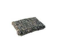 Plaid en Tweed "Cosy" 130x180cm Bleu & Blanc