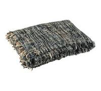 Plaid en Tweed Cosy 130x180cm Bleu & Blanc