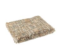 Plaid en Tweed Cosy 130x180cm Bleu Clair & Beige