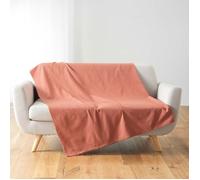 Plaid enroulable 180 x 220 cm polycoton Lucile Vert Vieux rose