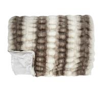Plaid fausse fourrure LUXURY 140x200 cm bicolore blanc et marron
