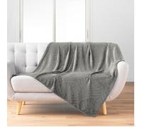 Plaid flanelle 125 x 150 cm Nelia gris - doux et chaud